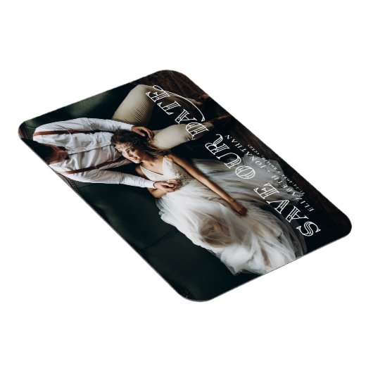 Gatsby Art Deco Lettering Foto opslaan Datum Magneet (Rechterzijde)