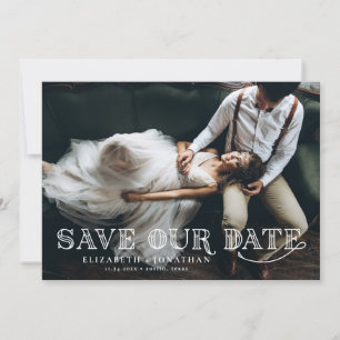 Gatsby Art Deco Lettering Overlay Foto Save The Date