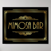 Gatsby Art Deco MIMOSA BAR Sign Print (Voorkant)