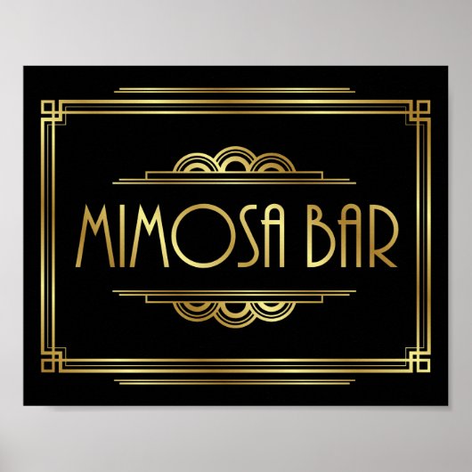 Gatsby Art Deco MIMOSA BAR Sign Print (Voorkant)