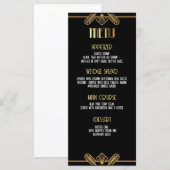Gatsby, Art Deco, moordmysterie, menu (Voorkant / Achterkant)