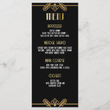 Gatsby, Art Deco, moordmysterie, menu