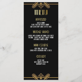Gatsby, Art Deco, moordmysterie, menu