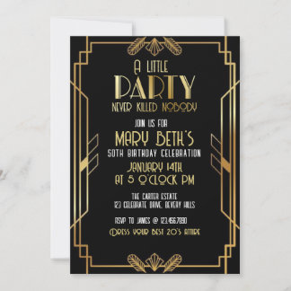 Gatsby, Art Deco, murder mystery, Soirees Kaart