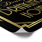 Gatsby Art Deco NO WORKING DRINK UREN Print (Hoek)
