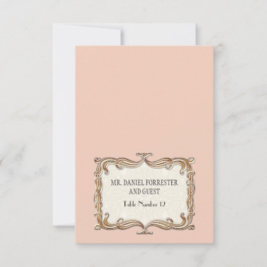 Gatsby Art Deco Nouveau Kant Nep Goud Kleur Tulpen Kaart (Voorkant)