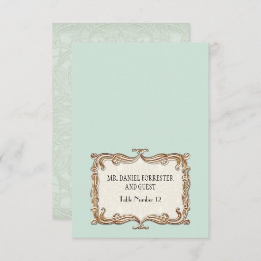 Gatsby Art Deco Nouveau Kant Nep Goud Tulp Kaart (Voorkant / Achterkant)