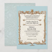 Gatsby Art Deco Nouveau Lace Faux Gold Tulip Kaart (Voorkant / Achterkant)