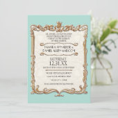 Gatsby Art Deco Nouveau Lace Faux Gold Tulip Kaart (Staand voorkant)