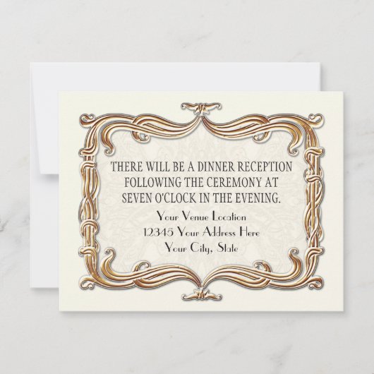 Gatsby Art Deco Nouveau Lace Faux Gold Tulip Kaart (Voorkant)