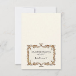 Gatsby Art Deco Nouveau Lace Faux Gold Tulip Kaart