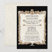 Gatsby Art Deco Nouveau Lace Faux Gold Tulip Kaart (Voorkant / Achterkant)