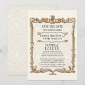 Gatsby Art Deco Nouveau Lace Faux Gold Tulip Kaart (Voorkant / Achterkant)