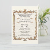 Gatsby Art Deco Nouveau Lace Faux Gold Tulip Kaart (Staand voorkant)