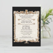 Gatsby Art Deco Nouveau Lace Faux Gold Tulip Kaart (Staand voorkant)