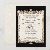 Gatsby Art Deco Nouveau Lace Faux Gold Tulip Kaart (Voorkant / Achterkant)