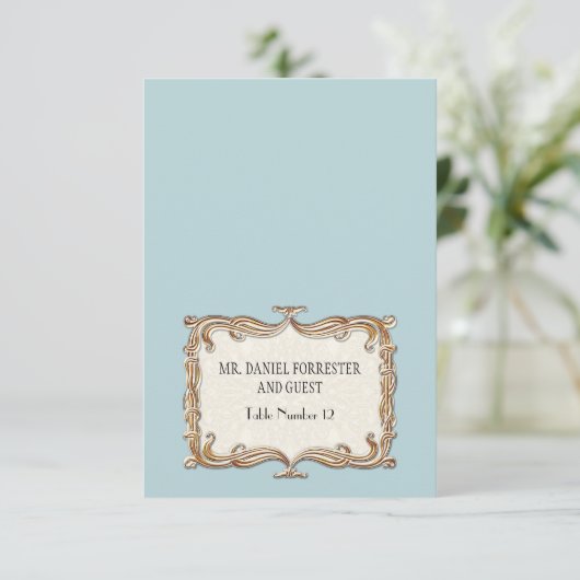 Gatsby Art Deco Nouveau Lace Faux Gold Tulip Kaart (Staand voorkant)