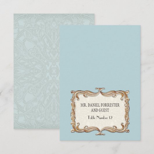 Gatsby Art Deco Nouveau Lace Faux Gold Tulip Kaart (Voorkant / Achterkant)