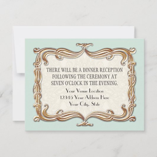 Gatsby Art Deco Nouveau Lace Faux Gold Tulip Kaart (Voorkant)