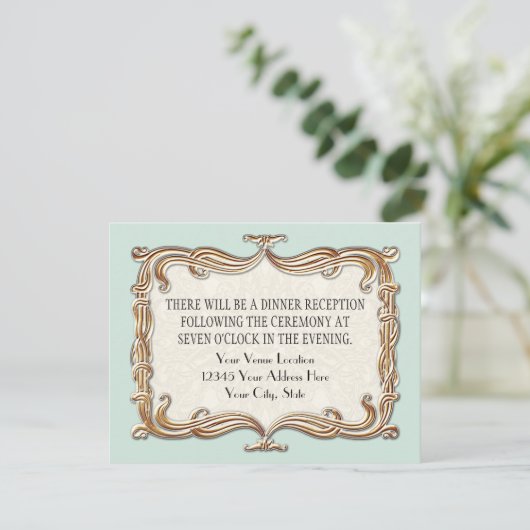 Gatsby Art Deco Nouveau Lace Faux Gold Tulip Kaart (Staand voorkant)