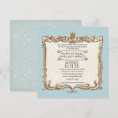 Gatsby Art Deco Nouveau Lace Faux Gold Tulip Kaart (Voorkant / Achterkant)