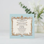 Gatsby Art Deco Nouveau Lace Faux Gold Tulip Kaart (Staand voorkant)