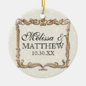 Gatsby Art Deco Nouveau Lace Faux Gold Tulip Keramisch Ornament (Voorkant)