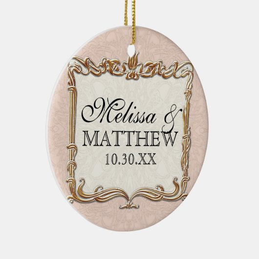 Gatsby Art Deco Nouveau Lace Faux Gold Tulip Keramisch Ornament (Rechts)