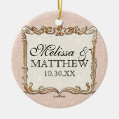 Gatsby Art Deco Nouveau Lace Faux Gold Tulip Keramisch Ornament (Voorkant)