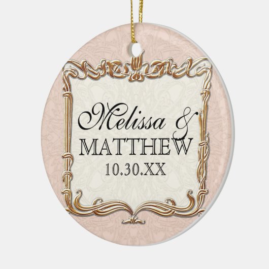 Gatsby Art Deco Nouveau Lace Faux Gold Tulip Keramisch Ornament (Links)