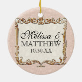 Gatsby Art Deco Nouveau Lace Faux Gold Tulip Keramisch Ornament (Achterkant)