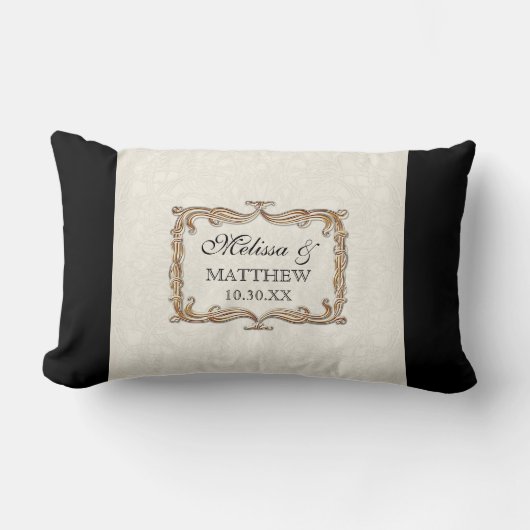 Gatsby Art Deco Nouveau Lace Faux Gold Tulip Kussen (Voorkant)