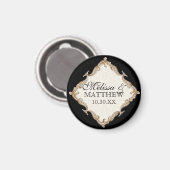 Gatsby Art Deco Nouveau Lace Faux Gold Tulip Magneet (Voorkant / Achterkant)