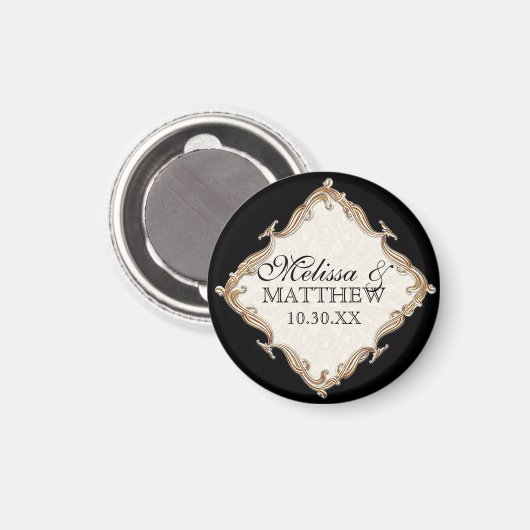 Gatsby Art Deco Nouveau Lace Faux Gold Tulip Magneet (Voorkant / Achterkant)