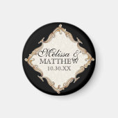 Gatsby Art Deco Nouveau Lace Faux Gold Tulip Magneet (Voorkant)