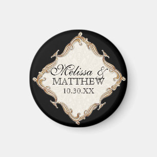 Gatsby Art Deco Nouveau Lace Faux Gold Tulip Magneet