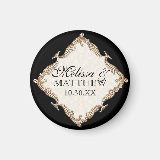 Gatsby Art Deco Nouveau Lace Faux Gold Tulip Magneet (Voorkant)