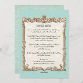 Gatsby Art Deco Nouveau Lace Faux Gold Tulip Menu (Voorkant / Achterkant)