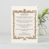 Gatsby Art Deco Nouveau Lace Faux Gold Tulip Menu (Staand voorkant)