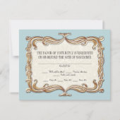 Gatsby Art Deco Nouveau Lace Faux Gold Tulip RSVP Kaartje (Voorkant)