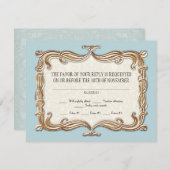 Gatsby Art Deco Nouveau Lace Faux Gold Tulip RSVP Kaartje (Voorkant / Achterkant)