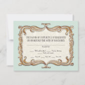 Gatsby Art Deco Nouveau Lace Faux Gold Tulip RSVP Kaartje (Voorkant)