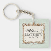 Gatsby Art Deco Nouveau Lace Faux Gold Tulip Sleutelhanger (Voorkant)