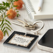 Gatsby Art Deco Nouveau Lace Faux Gold Tulip Sleutelhanger (Voorkant Rechts)