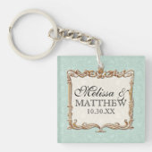 Gatsby Art Deco Nouveau Lace Faux Gold Tulip Sleutelhanger (voorkant)