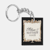 Gatsby Art Deco Nouveau Lace Faux Gold Tulip Sleutelhanger (Voorkant Links)