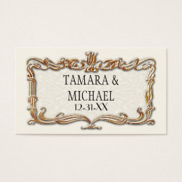 Gatsby Art Deco Nouveau Lace Faux Gold Tulip Visitekaartjes