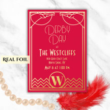 Gatsby Art Deco Paard Derby Feest Rood