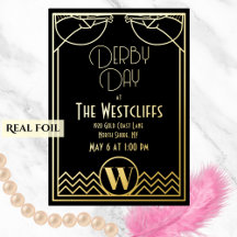 Gatsby Art Deco Paard Derby Feest Zwart