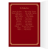 Gatsby Art Deco Red Wedding Programme Nota-kaarten (Binnen (Links))